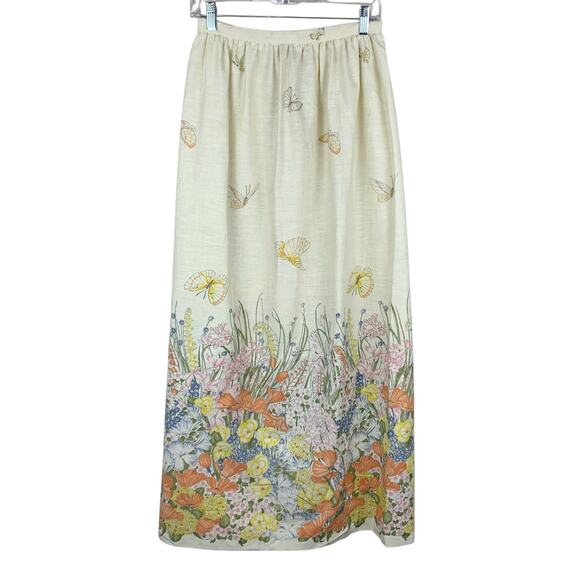 Handmade Dresses & Skirts - Handmade Maxi Skirt Flowers Butterflies Boho Women's 4